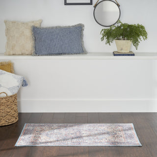 Nourison Machine Washable Series 1 SR104 Blue Multicolor Area Rug by Nicole Curtis Corner Image