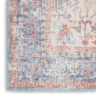 Nourison Machine Washable Series 1 SR104 Blue Multicolor Area Rug by Nicole Curtis Texture Image