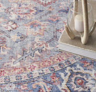 Nourison Machine Washable Series 1 SR104 Blue Multicolor Area Rug by Nicole Curtis Corner Image