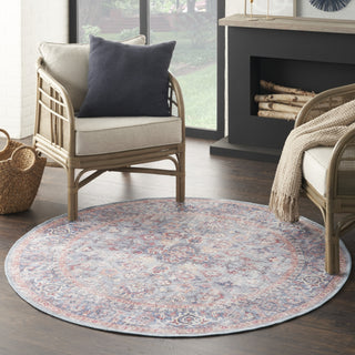 Nourison Machine Washable Series 1 SR104 Blue Multicolor Area Rug by Nicole Curtis Corner Image