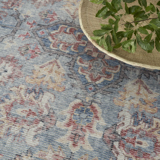 Nourison Machine Washable Series 1 SR104 Blue Multicolor Area Rug by Nicole Curtis Corner Image