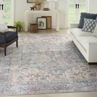 Nourison Machine Washable Series 1 SR104 Blue Multicolor Area Rug by Nicole Curtis Corner Image