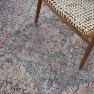 Nourison Machine Washable Series 1 SR104 Blue/Multi Area Rug by Nicole Curtis Corner Image