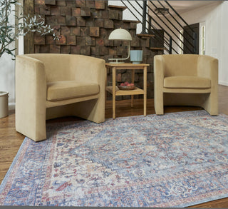 Nourison Machine Washable Series 1 SR104 Blue/Multi Area Rug by Nicole Curtis Room Image Feature