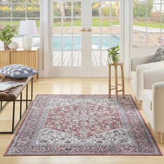 Nourison Machine Washable Series 1 SR104 Brick Ivory Area Rug by Nicole Curtis Room Image Feature