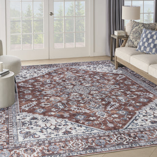 Nourison Machine Washable Series 1 SR104 Brick Ivory Area Rug by Nicole Curtis Corner Image