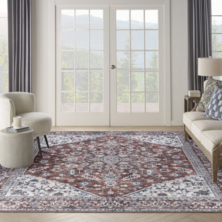 Nourison Machine Washable Series 1 SR104 Brick Ivory Area Rug by Nicole Curtis Room Image Feature