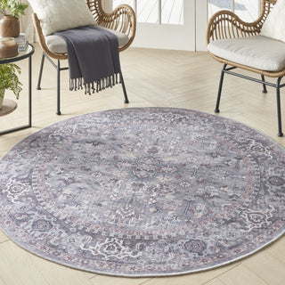 Nourison Machine Washable Series 1 SR104 Grey Area Rug by Nicole Curtis Corner Image