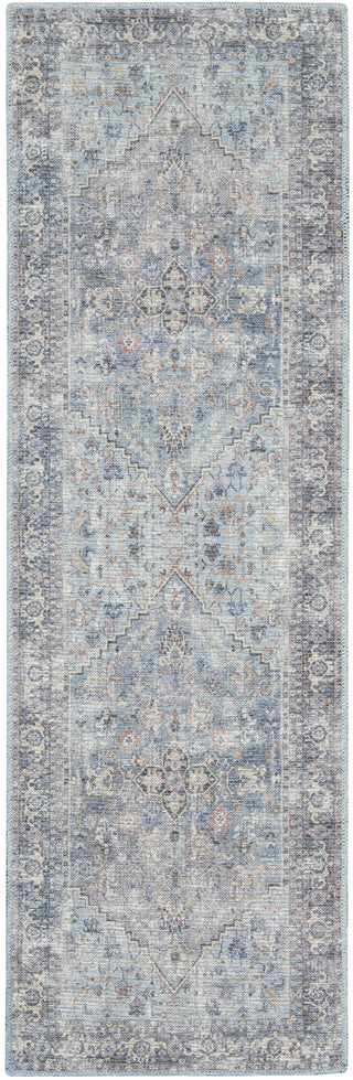 Nourison Machine Washable Series 1 SR104 Light Grey/Blue Area Rug by Nicole Curtis Main Image