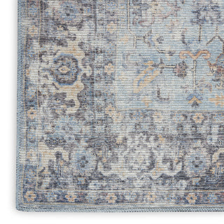 Nourison Machine Washable Series 1 SR104 Light Grey/Blue Area Rug by Nicole Curtis Texture Image