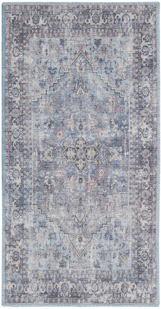 Nourison Machine Washable Series 1 SR104 Light Grey/Blue Area Rug by Nicole Curtis Main Image