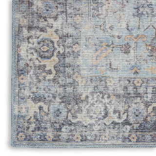 Nourison Machine Washable Series 1 SR104 Light Grey/Blue Area Rug by Nicole Curtis Texture Image