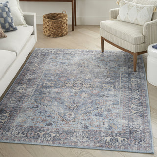 Nourison Machine Washable Series 1 SR104 Light Grey/Blue Area Rug by Nicole Curtis Corner Image
