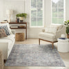 Nourison Machine Washable Series 1 SR104 Light Grey/Blue Area Rug by Nicole Curtis Room Image Feature