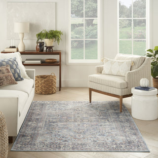 Nourison Machine Washable Series 1 SR104 Light Grey/Blue Area Rug by Nicole Curtis Room Image Feature