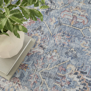 Nourison Machine Washable Series 1 SR104 Light Grey/Blue Area Rug by Nicole Curtis Corner Image