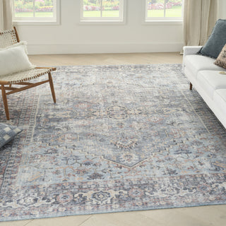 Nourison Machine Washable Series 1 SR104 Light Grey/Blue Area Rug by Nicole Curtis Corner Image