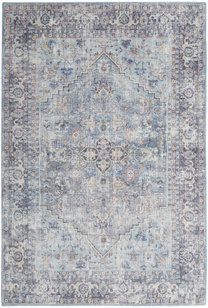 Nourison Machine Washable Series 1 SR104 Light Grey/Blue Area Rug by Nicole Curtis main image