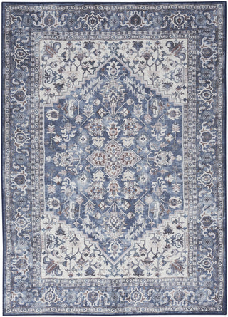 Nourison Machine Washable Series 1 SR104 Navy Ivory Area Rug by Nicole Curtis Main Image
