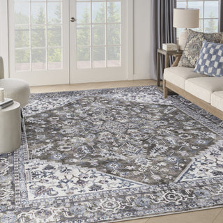 Nourison Machine Washable Series 1 SR104 Olive Ivory Area Rug by Nicole Curtis Corner Image