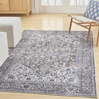 Nourison Machine Washable Series 1 SR104 Olive Ivory Area Rug by Nicole Curtis Corner Image