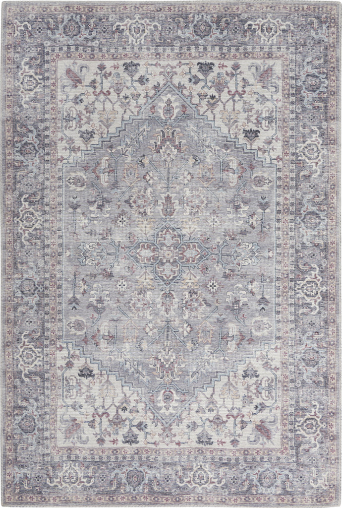 Nourison Machine Washable Series 1 SR104 Grey Area Rug by Nicole Curtis Corner Image