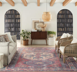 Nourison Machine Washable Series 1 SR105 Red/Navy Area Rug by Nicole Curtis Room Image Feature