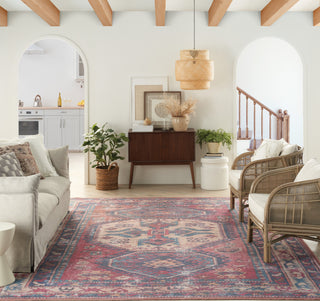 Nourison Machine Washable Series 1 SR105 Red/Navy Area Rug by Nicole Curtis Room Image Feature