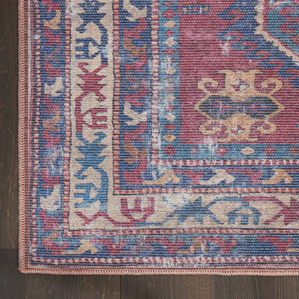 Nourison Machine Washable Series 1 SR105 Red/Navy Area Rug by Nicole Curtis Detail Image