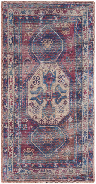 Nourison Machine Washable Series 1 SR105 Red/Navy Area Rug by Nicole Curtis Main Image