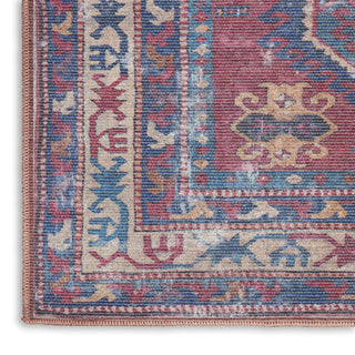 Nourison Machine Washable Series 1 SR105 Red/Navy Area Rug by Nicole Curtis Texture Image