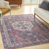 Nourison Machine Washable Series 1 SR105 Red/Navy Area Rug by Nicole Curtis Corner Image