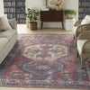 Nourison Machine Washable Series 1 SR105 Red/Navy Area Rug by Nicole Curtis Corner Image