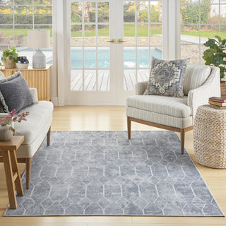 Nourison Machine Washable Series 1 SR107 Blue Grey Area Rug by Nicole Curtis Room Image Feature