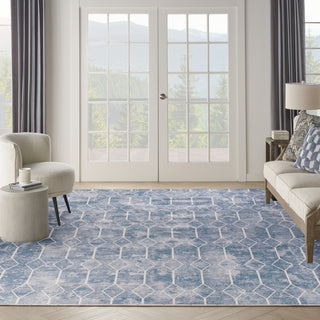Nourison Machine Washable Series 1 SR107 Blue Grey Area Rug by Nicole Curtis Room Image Feature
