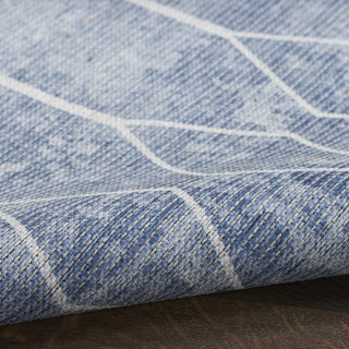 Nourison Machine Washable Series 1 SR107 Blue Area Rug by Nicole Curtis Corner Image