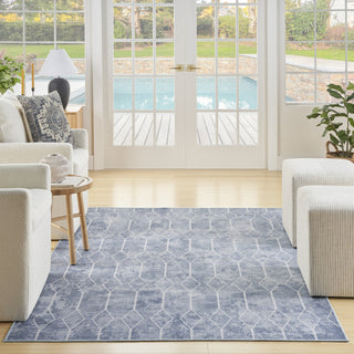 Nourison Machine Washable Series 1 SR107 Blue Area Rug by Nicole Curtis Room Image Feature