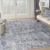 Nourison Machine Washable Series 1 SR107 Blue Area Rug by Nicole Curtis Corner Image