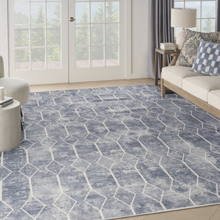 Nourison Machine Washable Series 1 SR107 Blue Area Rug by Nicole Curtis Corner Image