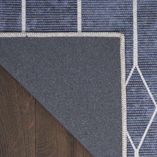 Nourison Machine Washable Series 1 SR107 Navy Area Rug by Nicole Curtis Corner Image