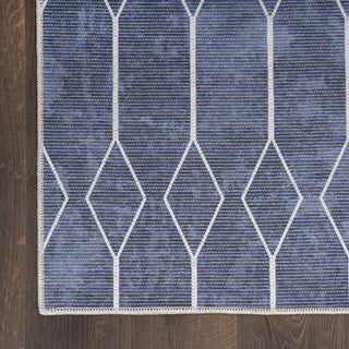 Nourison Machine Washable Series 1 SR107 Navy Area Rug by Nicole Curtis Detail Image