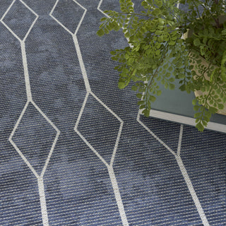 Nourison Machine Washable Series 1 SR107 Navy Area Rug by Nicole Curtis Corner Image