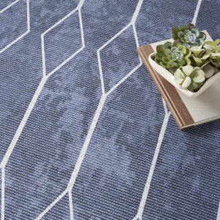 Nourison Machine Washable Series 1 SR107 Navy Area Rug by Nicole Curtis Corner Image