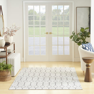 Nourison Machine Washable Series 1 SR107 Ivory/Grey Area Rug by Nicole Curtis Room Image Feature