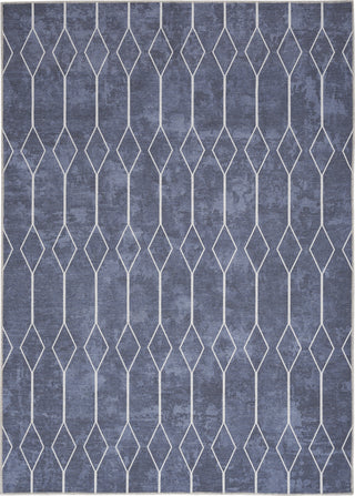 Nourison Machine Washable Series 1 SR107 Navy Area Rug by Nicole Curtis Corner Image