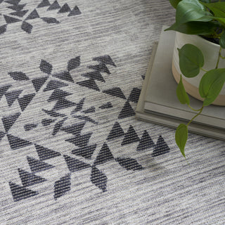 Nourison Machine Washable Series 1 SR109 Ivory/Charcoal Area Rug by Nicole Curtis Corner Image