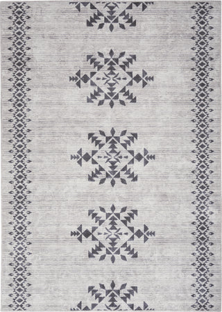Nourison Machine Washable Series 1 SR109 Ivory/Charcoal Area Rug by Nicole Curtis Corner Image