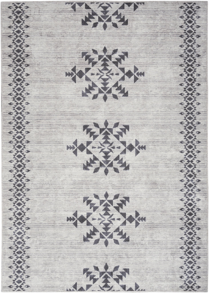 Nourison Machine Washable Series 1 SR109 Ivory/Charcoal Area Rug by Nicole Curtis main image
