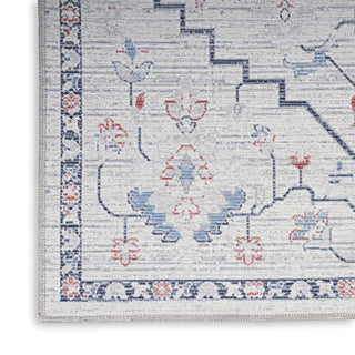 Nourison Machine Washable Series 1 SR110 Ivory Blue Area Rug by Nicole Curtis Texture Image