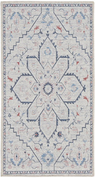 Nourison Machine Washable Series 1 SR110 Ivory Blue Area Rug by Nicole Curtis Main Image